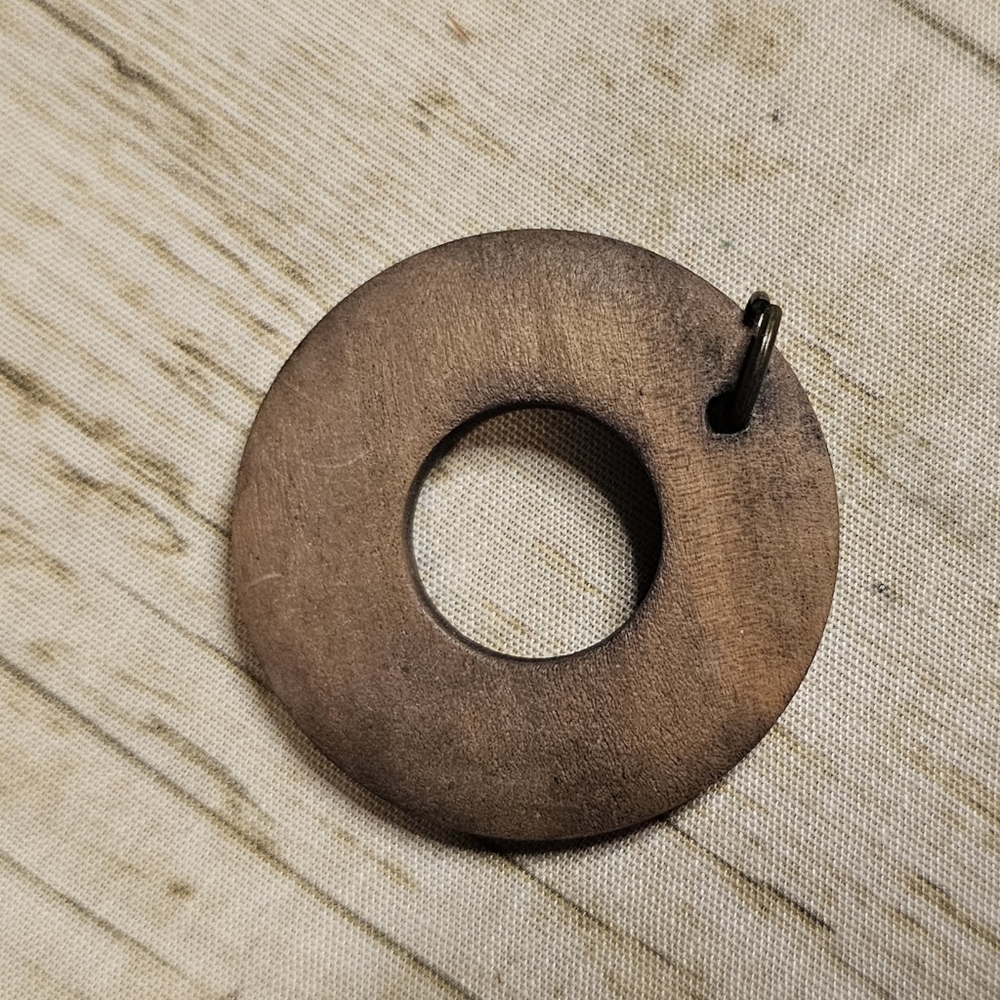 [Pendant Only] Necklace Pendant Wooden Cut Out ☆ Metal Hoop